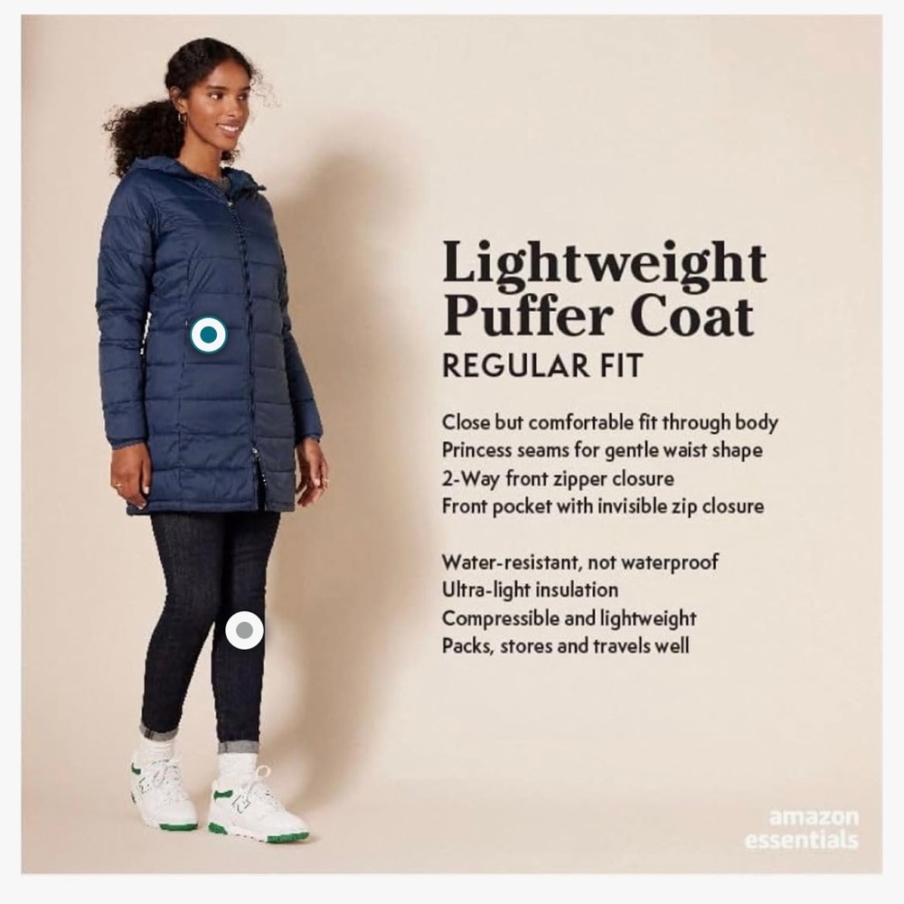 Amazon Essentials Lightweight Puffer Coat With St… - image 7